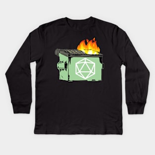 D20 Dumpster Fire Campaign Kids Long Sleeve T-Shirt